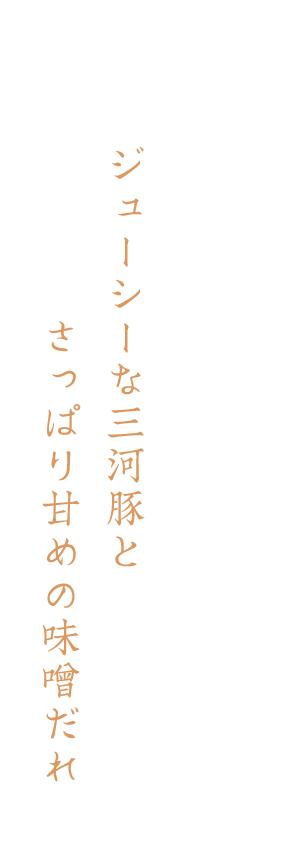 ジューシーな三元豚とさっぱり甘めの味噌だれ