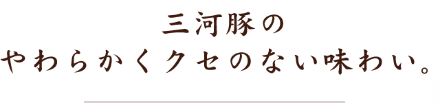 三元豚のやわらかくクセのない味わい